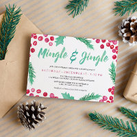 Watercolor Berries Mingle & Jingle Holiday Party