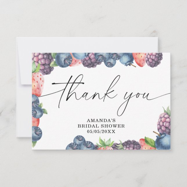 Watercolor berries - thank you (Front)