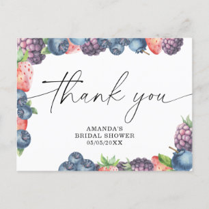 Watercolor berries - thank you postcard