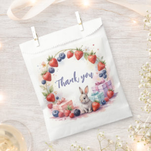 Watercolor Berry First Birthday Bunny and Gifts Favour Bags