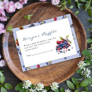 Watercolor Berry Sweet Blueberries Baby Shower Enclosure Card