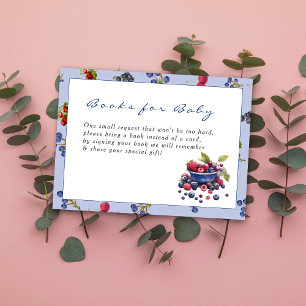 Watercolor Berry Sweet Blueberries Baby Shower Enclosure Card