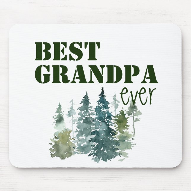 Watercolor Best Grandpa Ever Mouse Mat (Front)