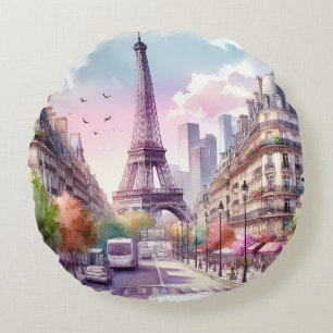 watercolor bets round cushion