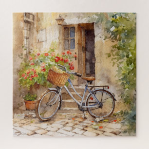Watercolor Bicycle Art Puzzle