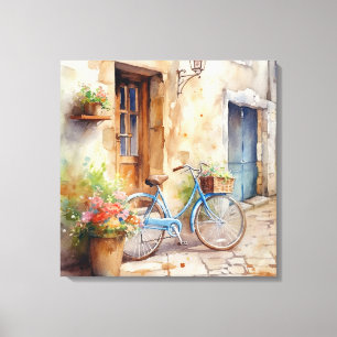 Watercolor Bicycle Canvas Art