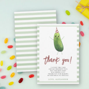 Watercolor Big Dill First Birthday Party Thank You Card