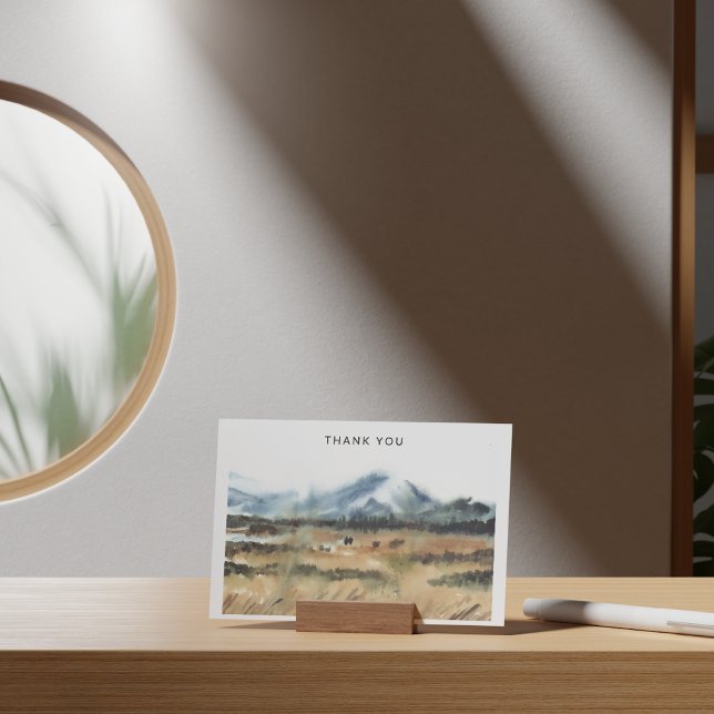 Watercolor Big Sky Country Sympathy Thank You  Card (Creator Uploaded)