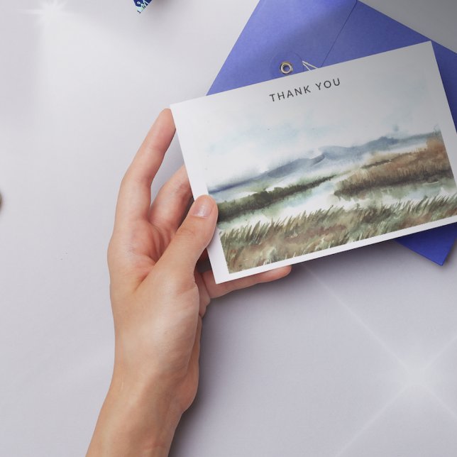 Watercolor Big Sky Mountains Sympathy Thank You  Card (Creator Uploaded)