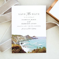 Watercolor Big Sur California Coast Save the Date