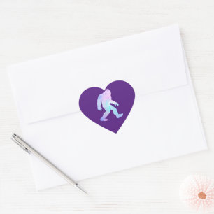 Watercolor Bigfoot       Heart Sticker