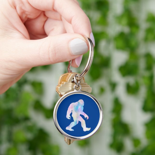 Watercolor Bigfoot       Key Ring (Hand)