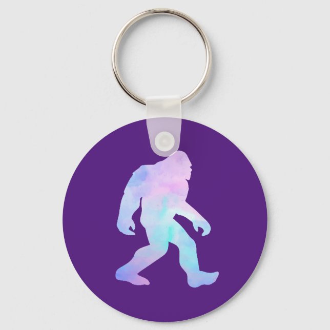 Watercolor Bigfoot       Key Ring (Front)