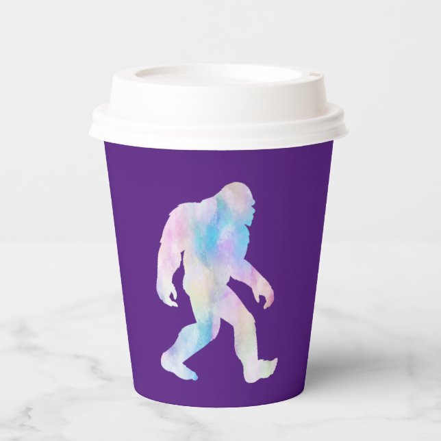 Watercolor Bigfoot      Paper Cups (Front)