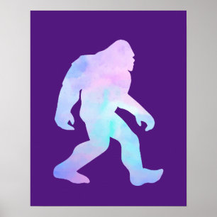 Watercolor Bigfoot        Poster