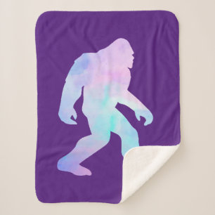 Watercolor Bigfoot    Sherpa Blanket