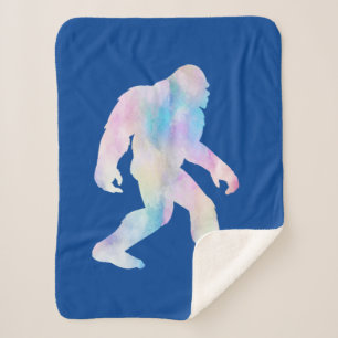 Watercolor Bigfoot           Sherpa Blanket