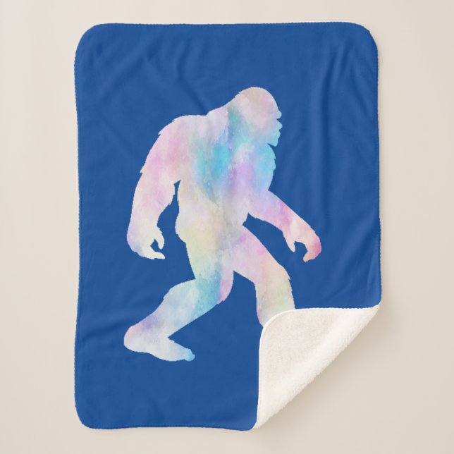 Watercolor Bigfoot           Sherpa Blanket (Front)