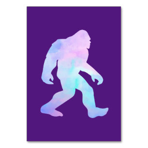 Watercolor Bigfoot Table Number
