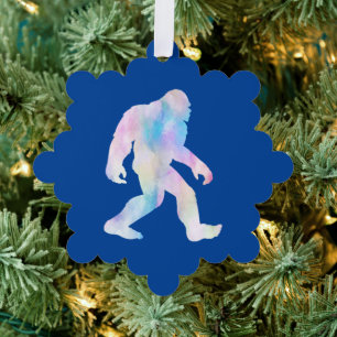 Watercolor Bigfoot Tree Decoration Card