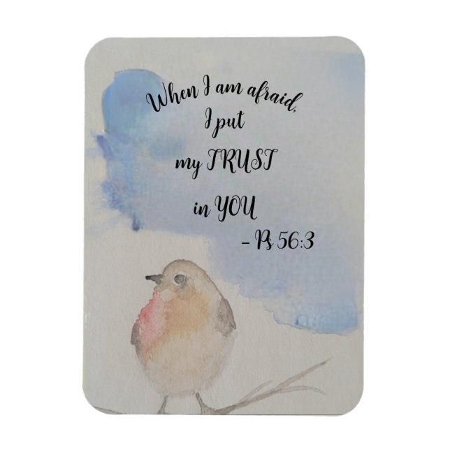 Watercolor bird - 2024 year text magnet (Vertical)
