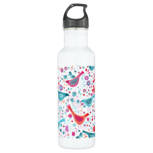 Watercolor Bird and Floral 710 Ml Water Bottle