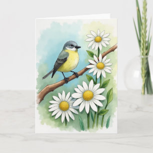 Watercolor Bird Branch Card
