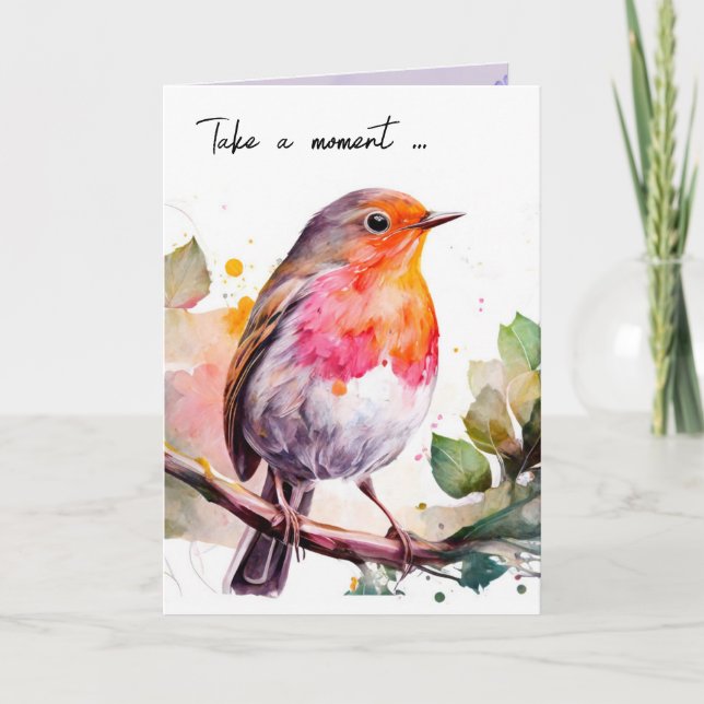 Watercolor Bird Card (Front)