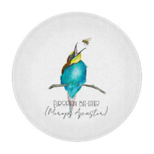 Watercolor bird (European bee-eater) Cutting Board