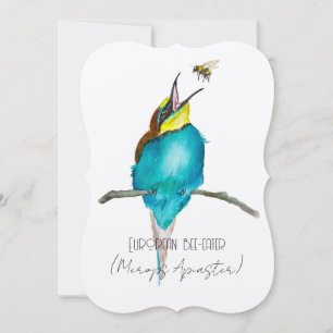 Watercolor bird (European bee-eater) Invitation