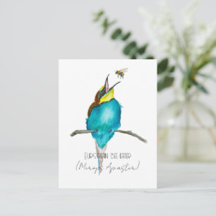 Watercolor bird (European bee-eater) Postcard