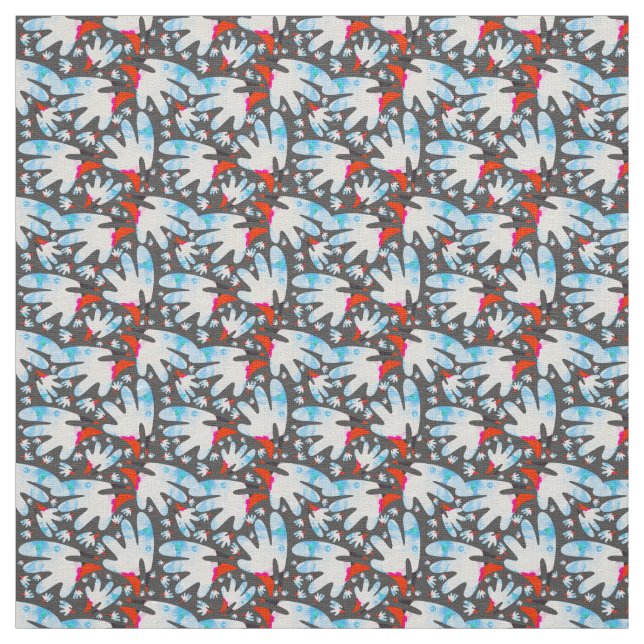 Watercolor Bird Face – Vibrant, Colourful Abstract Fabric (Swatch)