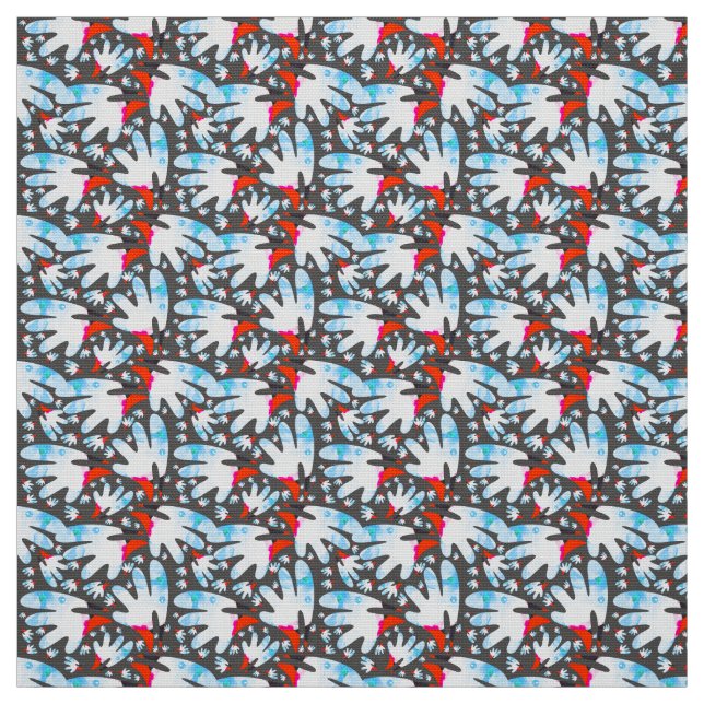 Watercolor Bird Face – Vibrant, Colourful Abstract Fabric (Swatch)