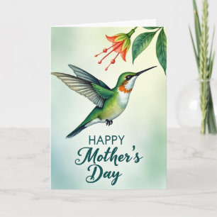 Watercolor Bird Happy Mothers Day Card