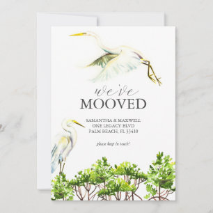 Watercolor Bird & Mangrove Moving Announcement