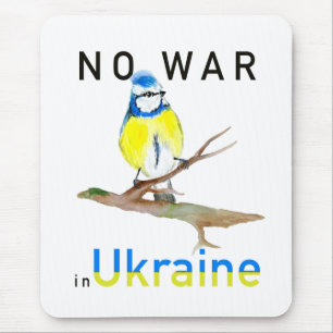Watercolor bird No war in Ukraine Laptop Sleeve Un Mouse Mat