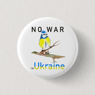 Watercolor bird No war in Ukraine Tote Bag Noteboo 3 Cm Round Badge