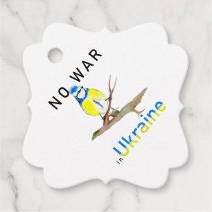 Watercolor bird No war in Ukraine Tote Bag Noteboo Favour Tags