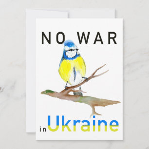 Watercolor bird No war in Ukraine Tote Bag Noteboo Invitation