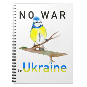 Watercolor bird No war in Ukraine Tote Bag Notebook