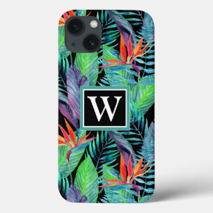 Watercolor Bird Of Paradise Add Your Initial iPhone 13 Case