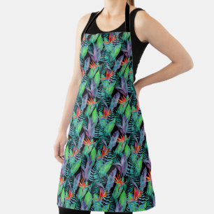 Watercolor Bird Of Paradise Apron