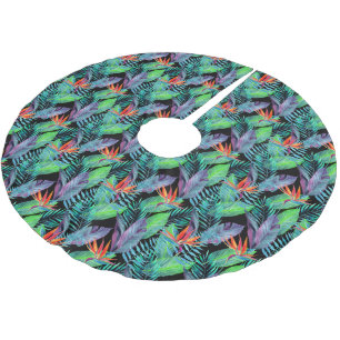 Watercolor Bird Of Paradise Brushed Polyester Tree Skirt