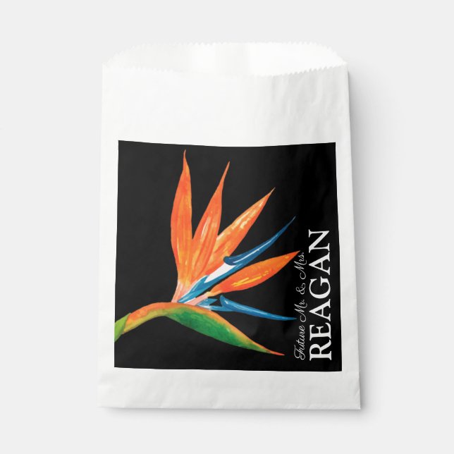 Watercolor Bird of Paradise Custom Favour Bag (Front)