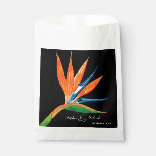 Watercolor Bird of Paradise Favour Bags (Front)