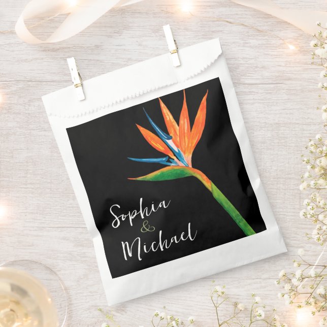 Watercolor Bird of Paradise Favour Bags (Clipped)