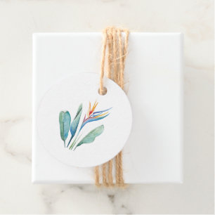 Watercolor Bird of Paradise Favour Tags