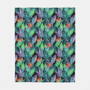 Watercolor Bird Of Paradise Fleece Blanket