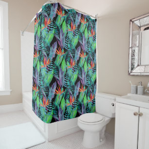 Watercolor Bird Of Paradise Shower Curtain