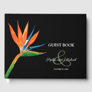 Watercolor Bird of Paradise Wedding Guest Book